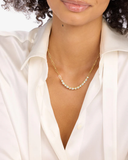 ISLA SAMANTHA TENNIS NECKLACE  - GOLD/WHITE