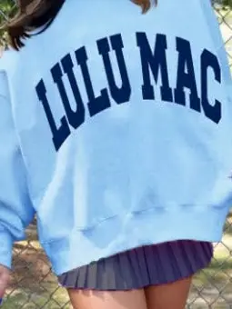 LULU MAC SWEATSHIRT - BABY BLUE/NAVY PUFF