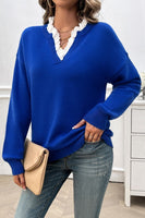 LACE & FRILLS SWEATER - BLUE