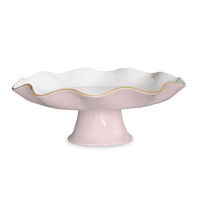 ENCANTO CAROLA PEDESTAL CAKE PLATE CAMELLIA/WHITE