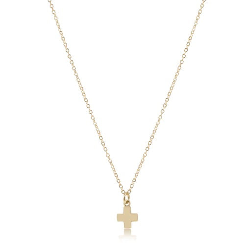 16" NECKLACE GOLD SIGNATURE CROSS SMALL GOLD CHARM