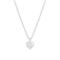 CZ HEART PENDANT STERLING SILVER