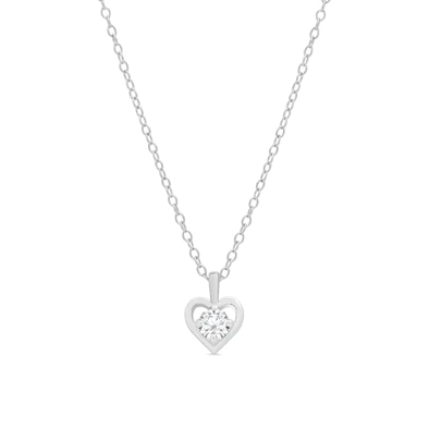 CZ HEART PENDANT STERLING SILVER