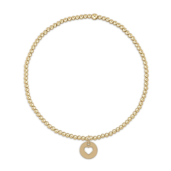 CLASSIC GOLD 2MM BEAD BRACELET LOVE SMALL GOLD DISC