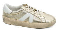 FRIEND ZONE SNEAKER - GOLD CRINKLE METALLIC