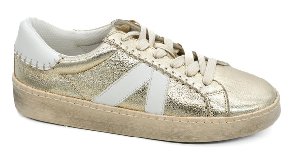 FRIEND ZONE SNEAKER - GOLD CRINKLE METALLIC