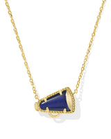 CHEER SHORT PENDANT NECKLACE - GOLD/NAVY