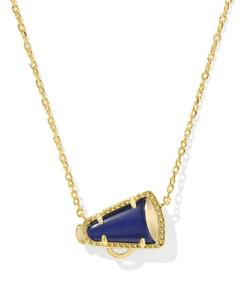 CHEER SHORT PENDANT NECKLACE - GOLD/NAVY