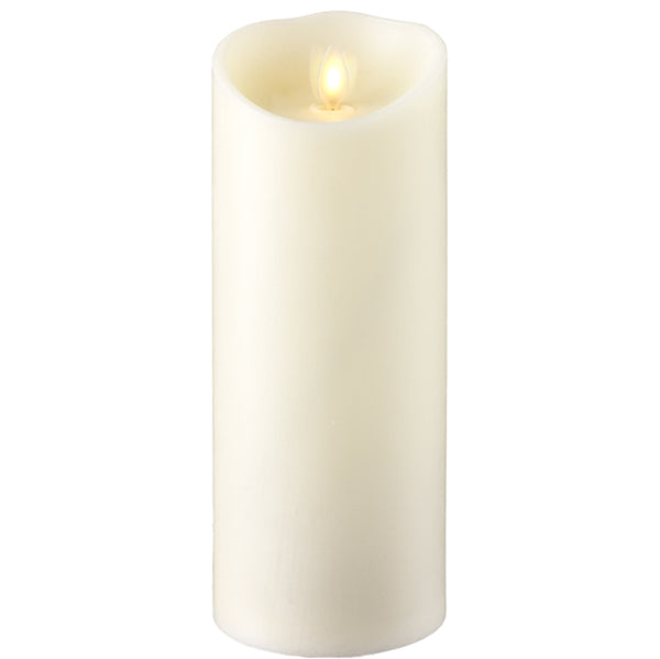 Moving Flame Ivory Pillar Candle