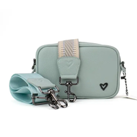 DURHAM VEGAN LEATHER CROSSBODY - PALE BLUE