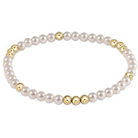 WORTHY PATTERN 3MM BEAD BRACELET PEARL